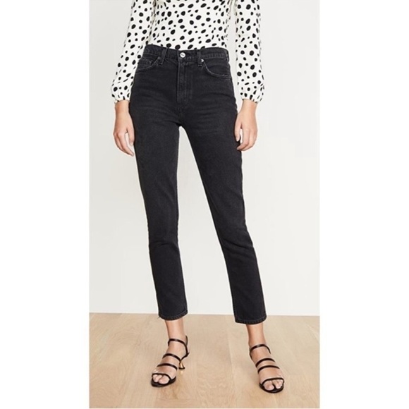 Reformation Julia High Rise Cigarette Jeans Size 25 Wash Monterey Black Cropped - Picture 1 of 10